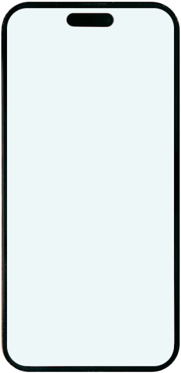 A smartphone with a completely blank white screen, shown from the front.