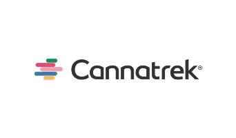 Cannatrek logo featuring four stacked, rounded bars in pink, green, yellow, and blue to the left of the company name in black text on a black background.